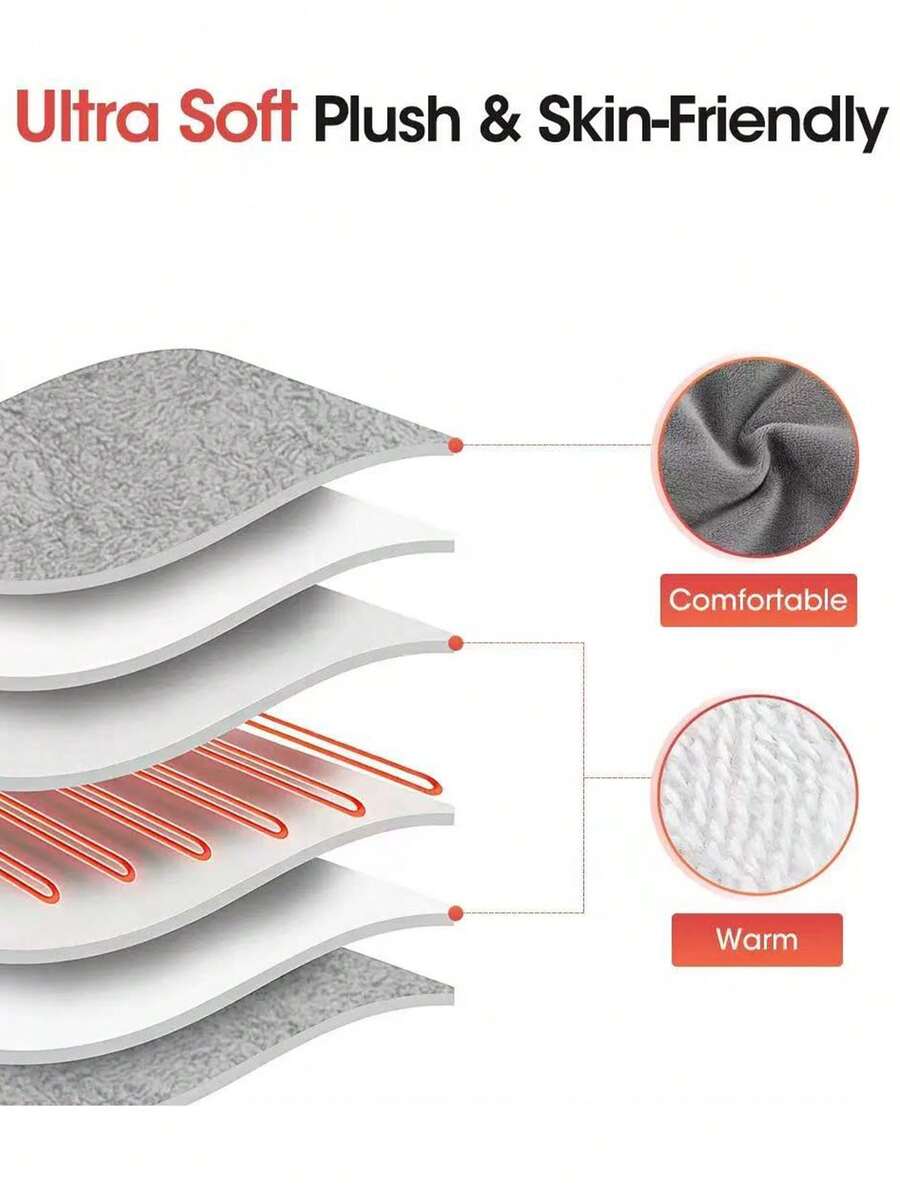 **Washable USB Heated Foot Warmer Pad** – Flannel Electric Foot Warmer Slippers for Home & Office, Thick Comfortable Design, Winter Warmth, Elderly Care & Christmas Gift