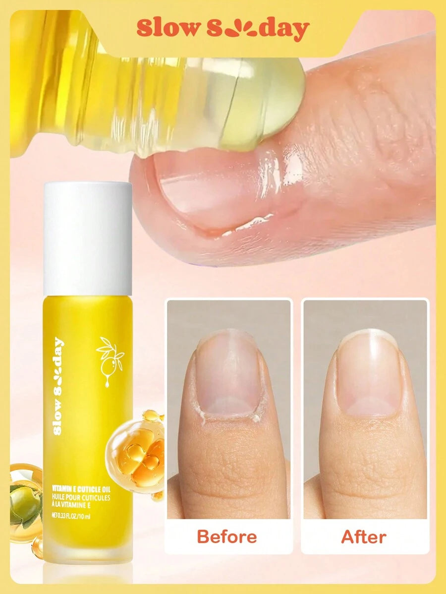 **SlowSunday Vitamin E Cuticle Oil** – With Olive & Grape Seed Oils, Portable Nail & Body Care for Fall/Winter